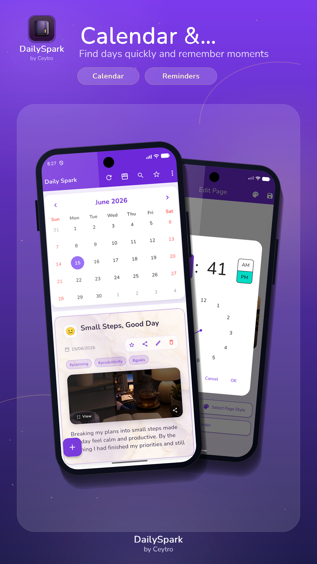 Calendar reminders in DailySpark
